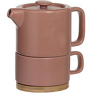 Secret de Gourmet Teapot with cup NATURAL, 800 ml, terracotta - Tea Set