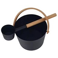 HARVIA Sauna bucket with ladle, metal and bamboo - Sauna Bucket