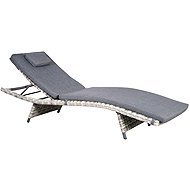 SenS-Line Garden lounger Rick, round, grey artificial rattan, aluminium - Garden Lounger