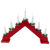 Pyramid red, 7 bulbs - for socket - Electric Christmas Candlestick