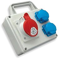 SEZ-CZ Mini socket box Praktik, IP 54, 1 × 1643, 2 × 230 V with holder - Socket