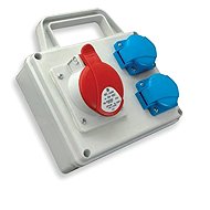 SEZ-CZ Mini Praktik, IP 54, 2×230 V, 1×1653, konnektoros kapcsolótábla tartóval - Aljzat