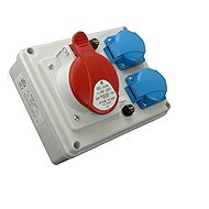 SEZ-CZ Mini-socket switchgear Praktik, IP 54, 1 × 3243, 2 × 230 V - Socket