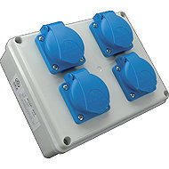 SEZ-CZ Mini-socket switchboard Praktik, IP 54, 4 × 230 V, 16 A - Socket