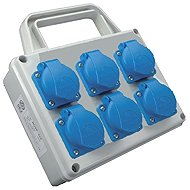 SEZ-CZ Mini-socket switchboard Praktik, IP 54, 6 × 230 V, with holder - Socket