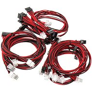 Super Flower Sleeve Cable Kit - Black / Red - Charging Cable Set