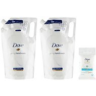 DOVE Gyengéd folyékony szappan 2 × 750 ml + DOVE Care & Protect nedves törlőkendő 10 db - Folyékony szappan