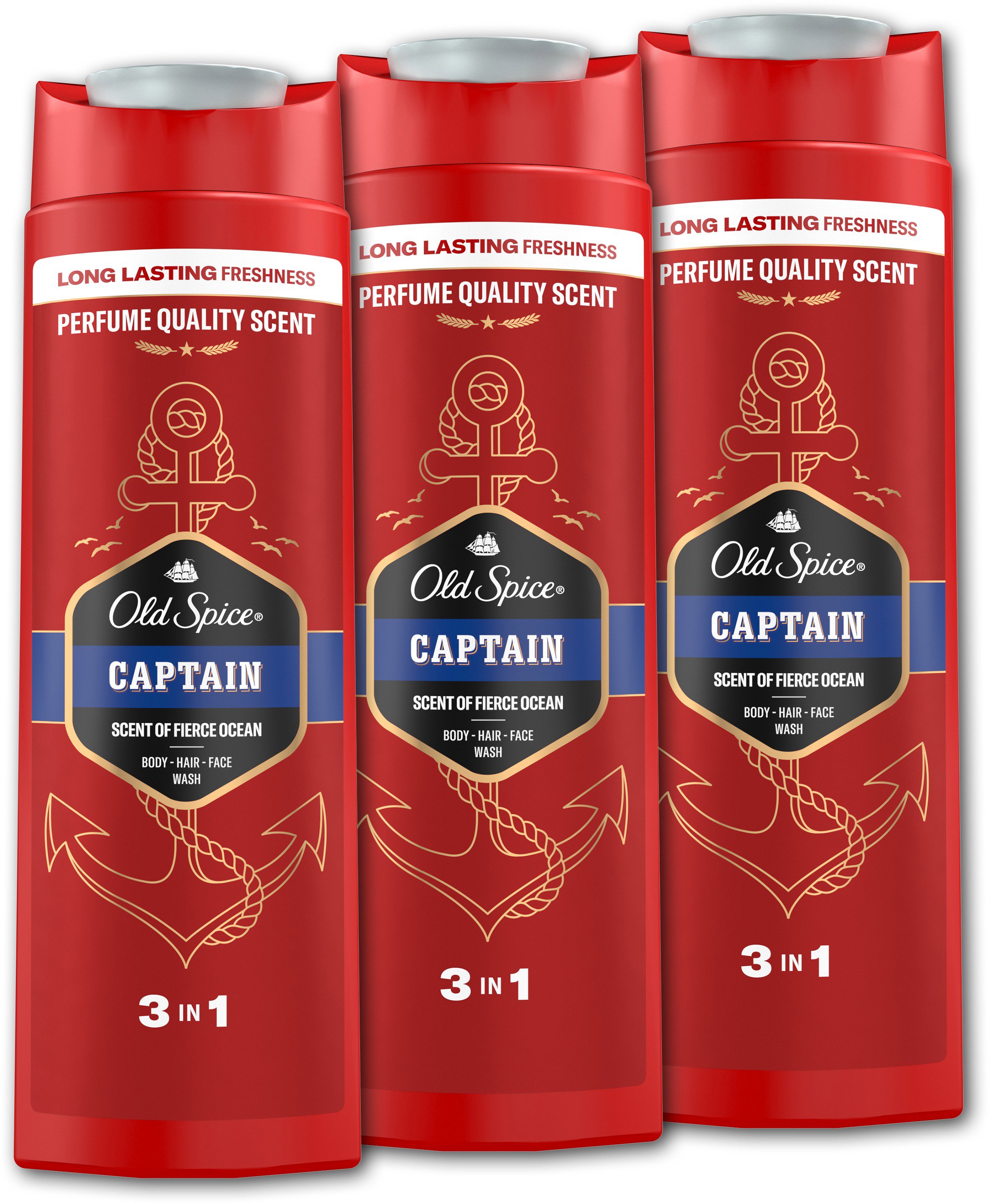 OLD SPICE Captain Shower Gel 3in1 3 × 400 ml - Shower Gel