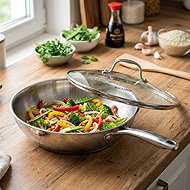 Siguro Wok Pure Delight, diameter 28 cm, with lid, premium stainless steel - Wok Pan