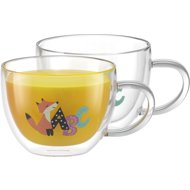 Siguro Mug made of double-walled glass ABC, 280 ml, 2 pcs - Thermo-Glass