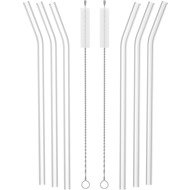 Siguro Crystal Sip Glasstrohhalme im Set, 6 Stück, 2 Bürsten - Strohhalm