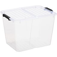 Siguro Fold Box with folding lid 30 l, 43 x 33 x 30 cm, transparent - Storage Box