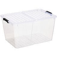 Siguro Fold Box with folding lid 50 l, 56,7 x 39,6 x 30,6 cm, transparent - Storage Box