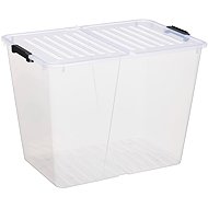 Siguro Fold Box with folding lid 65 l, 56,7 x 39,6 x 41,7 cm, transparent - Storage Box