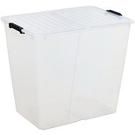Siguro Fold Box with folding lid 80 l, 56,7 x 39,6 x 48 cm, transparent - Storage Box