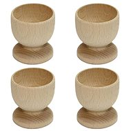 SHARK Egg cup, wood, 4 pcs - Egg Cup