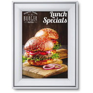 Showdown Displays Flap COMPASSO A4, sharp corner, profile 37 mm, waterproof foil - Clip Frame