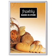 Showdown Displays Flap 700 × 1000 mm, sharp corner, 32 mm profile - Clip Frame