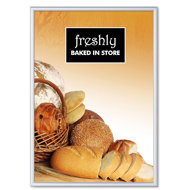 Showdown Displays Flap frame 700 × 1000 mm, sharp corner, profile 25 mm, fire-proof certificate B1 - Clip Frame