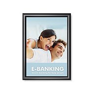 Showdown Displays Flap A3, sharp corner, profile 25 mm, colour RAL 9005 black - Clip Frame
