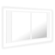 Shumee LED Bathroom cabinet with mirror - white, 80 × 12 × 45 cm - Bathroom Cabinet