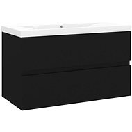 Shumee Skříňka se zápustným umyvadlem - černá, dřevotříska, 3071550 - Koupelnová skříňka