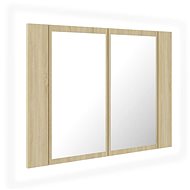Shumee LED Bathroom cabinet with mirror - sonoma oak, 60 × 12 × 45 cm - Bathroom Cabinet