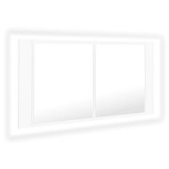 Shumee LED Bathroom cabinet with mirror - white, 90 × 12 × 45 cm - Bathroom Cabinet