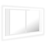 Shumee LED Bathroom cabinet with mirror - glossy white, 80 × 12 × 45 cm - Bathroom Cabinet