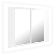 Shumee Bathroom cabinet, LED mirror, glossy white, 60 × 12 × 45 cm - Bathroom Cabinet