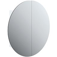 Shumee Bathroom cabinet with round mirror and LED - white, 54 × 54 ×17,5 cm - Bathroom Cabinet