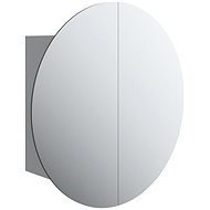 Shumee Bathroom cabinet with round mirror and LED - grey, 47 × 47 × 17,5 cm - Bathroom Cabinet