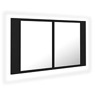 Shumee LED Bathroom cabinet with mirror - black, 80 × 12 × 45 cm - Bathroom Cabinet
