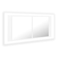 Shumee LED Bathroom cabinet with mirror - white, 100 × 12 × 45 cm, acrylic - Bathroom Cabinet