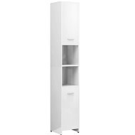 Shumee Koupelnová skříňka - bílá, vysoký lesk, 30 × 30 × 183,5 cm, dřevotříska - Bathroom Cabinet