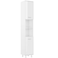 Shumee Bathroom cabinet - white, high gloss, 30 × 30 × 179 cm, chipboard - Bathroom Cabinet