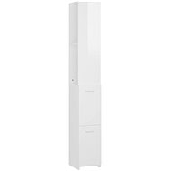 Shumee Bathroom cabinet - white, high gloss, 25 × 25 × 170 cm, chipboard - Bathroom Cabinet
