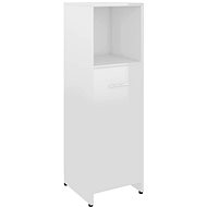 Shumee Bathroom cabinet - white, high gloss, 30 × 30 × 95 cm, chipboard, 802594 - Bathroom Cabinet