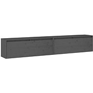 Shumee Nástěnné skříňky 2 ks - šedé, 100 × 30 × 35 cm masivní borové dřevo - Skříňka
