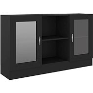 Shumee Glass cabinet - black, 120 × 30,5 × 70 cm, chipboard - Wardrobe