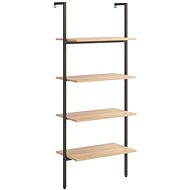 Shumee 4patrový opěrný regál, světle hnědá a černá, 64 × 35 × 152,5 cm - Shelving Unit