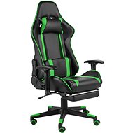 SHUMEE Swivel game chair with footrest green PVC, 20486 - Gaming Chair