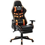 SHUMEE Gaming chair with footrest black and orange faux leather, 20516 - Gaming Chair