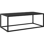 SHUMEE Konferenční stolek černý s černým sklem 100 × 50 × 35 cm , 322880 - Konferenční stolek