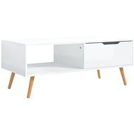 SHUMEE Konferenční stolek bílý vysoký lesk 100 × 49,5 × 43 cm dřevotříska , 326792 - Konferenční stolek