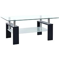 SHUMEE Coffee table black and transparent 95 × 55 × 40 cm tempered glass, 330303 - Coffee Table