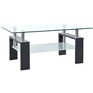 SHUMEE Konferenčný stolík sivý a priehľadný 95 × 55 × 40 cm tvrdené sklo, 330305 - Konferenčný stolík