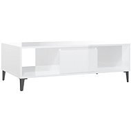 SHUMEE Konferenčný stolík biely vysoký lesk 103,5 × 60 × 35 cm drevotrieska, 806028 - Konferenčný stolík