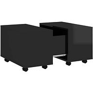 SHUMEE Konferenčný stolík čierny vysoký lesk 60 × 60 × 38 cm drevotrieska, 806865 - Konferenčný stolík