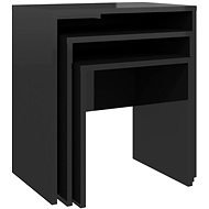 SHUMEE Hnízdové konferenční stolky 3 ks černé vysoký lesk dřevotříska, 808538 - Konferenční stolek